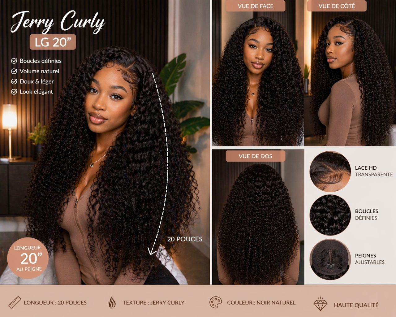 Jerry Curly – LG 20 Noir Naturel