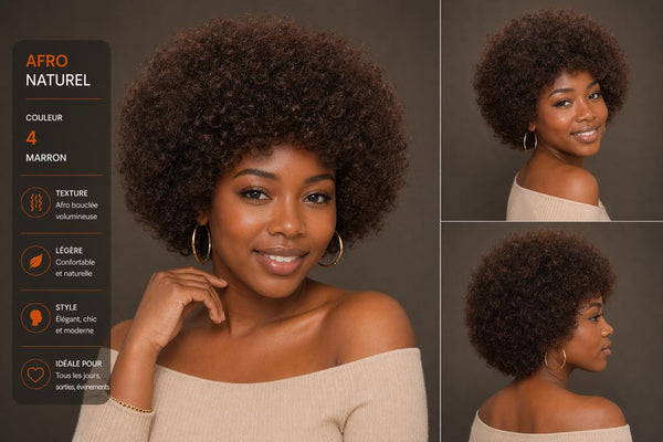 Perruque Afro – Marron N°4 Naturel