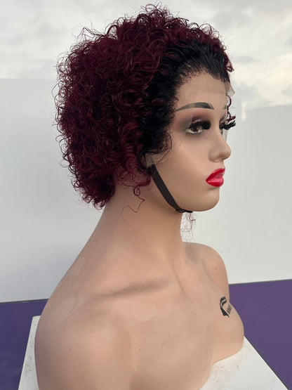 Perruque Pixie Frontal T Noir