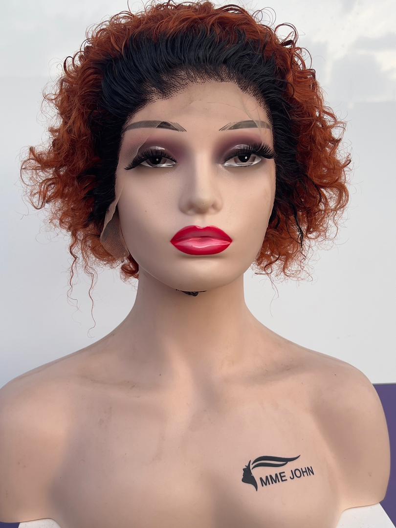 Perruque Pixie Frontal T 2Thon Orangé