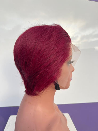 Perruque Coupe Dame Rouge Bordeaux