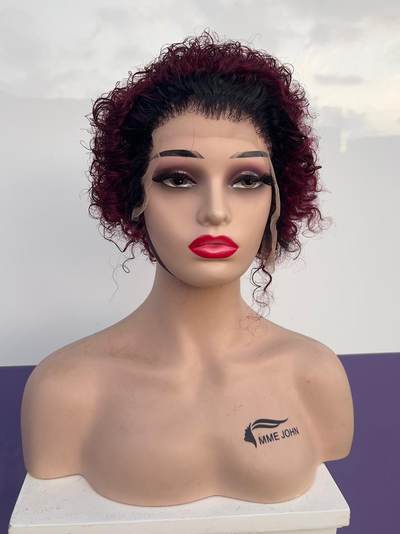 Perruque Pixie Frontal T Noir