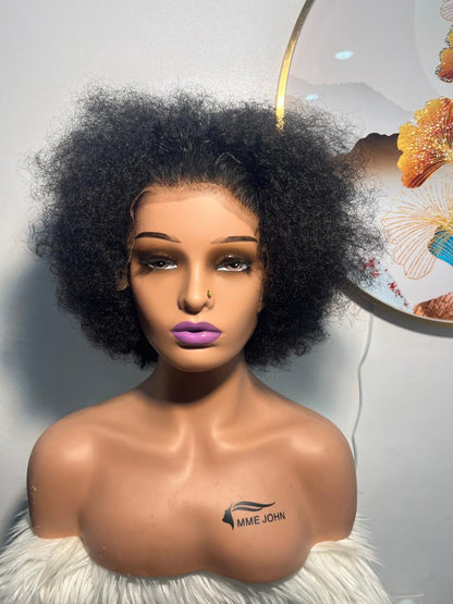 Perruque Jerry Curly Frontal T LG 8 pouces