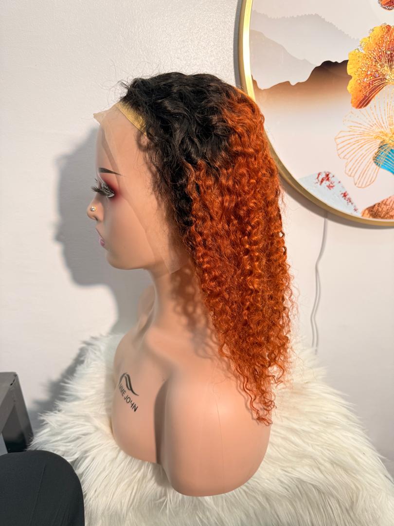 Perruque Water Wave SDD 16 pouces – Deux Tons Orangé