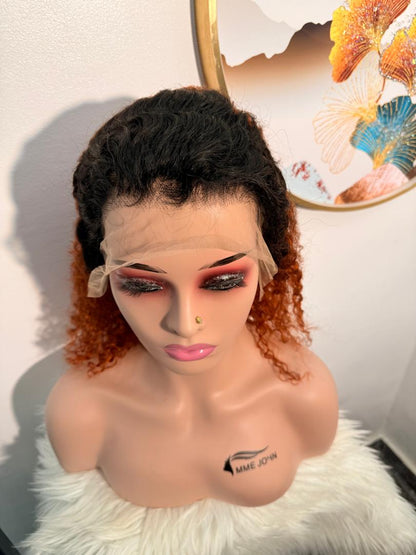 Perruque Water Wave SDD 16 pouces – Deux Tons Orangé