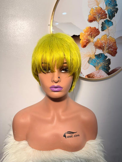 Perruque Mini Coupe Garçon – Vert Citron