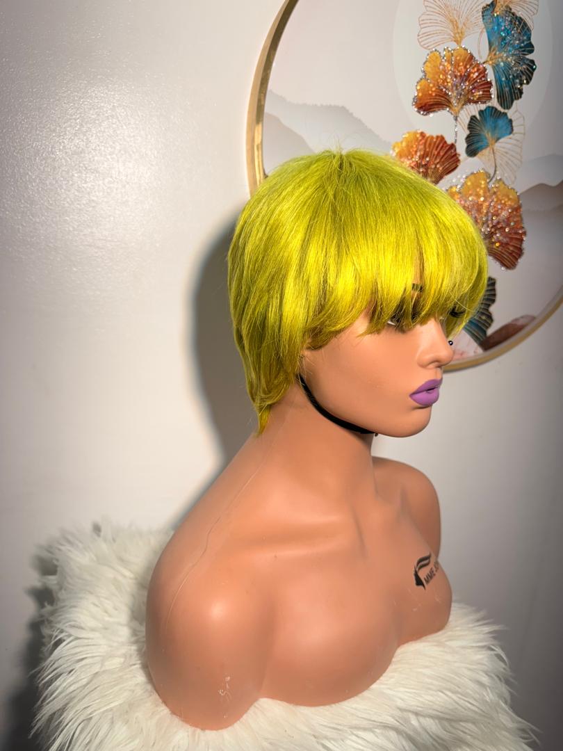 Perruque Mini Coupe Garçon – Vert Citron