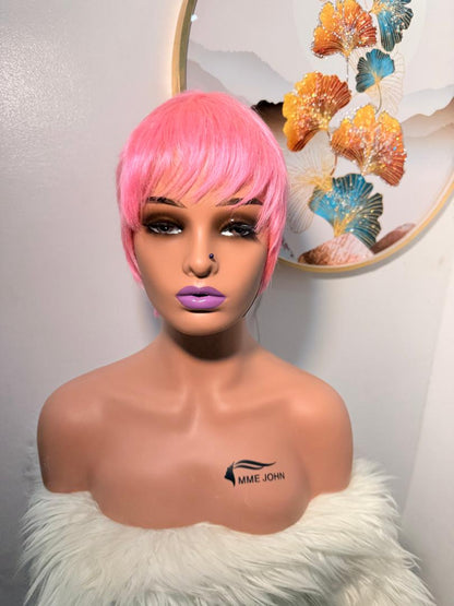 Perruque Mini Coupe Garçon – Rose