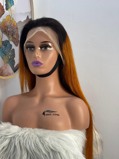 Perruque Virgin Hair 2Thon Orangé – Longueur 30