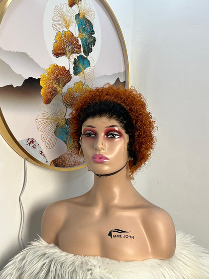 Perruque Pixie Frontal T 2Thon Orangé