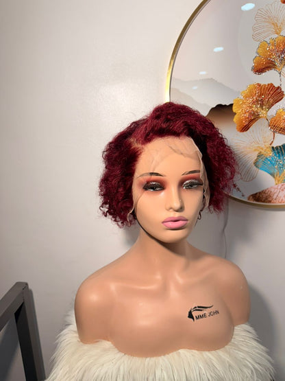 Perruque Pixie Frontal Normal Rouge