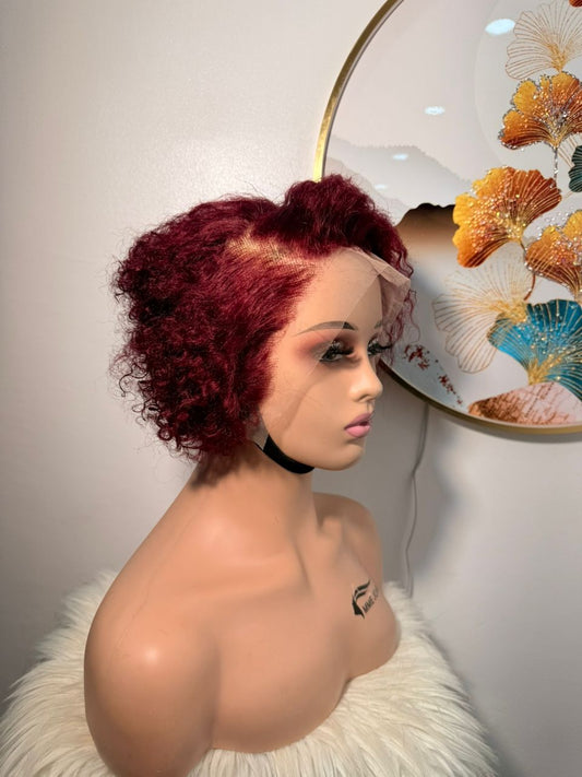 Perruque Pixie Frontal Normal Rouge