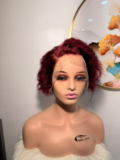 Perruque Pixie Frontal Normal Rouge