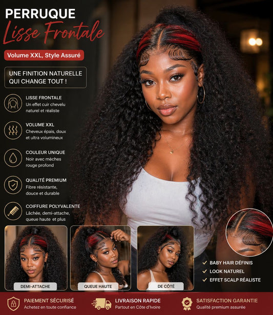 Perruque longue en blend hair (fibre premium) Taille 34