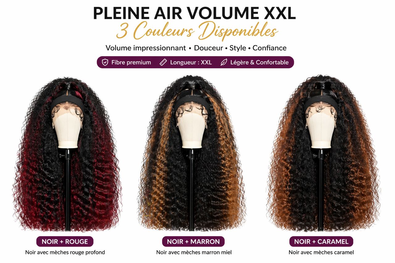 Perruque longue en blend hair (fibre premium) Taille 34